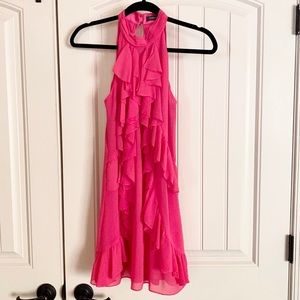 Boutique Hot Pink Ruffled Mini Dress